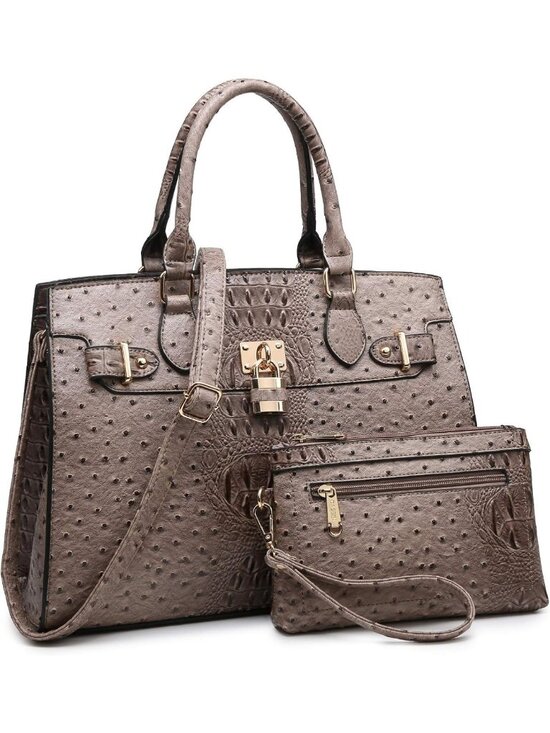 Handbags - Chic Women's Handbag Set - Stylish Shoulder Bag & Matching Clutch Tote for Work